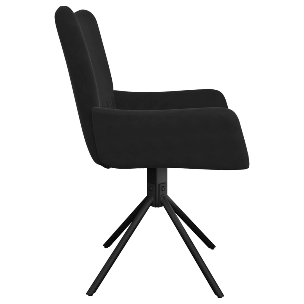 vidaXL Chaises de salle à manger pivotantes 2 pcs Velours noir
