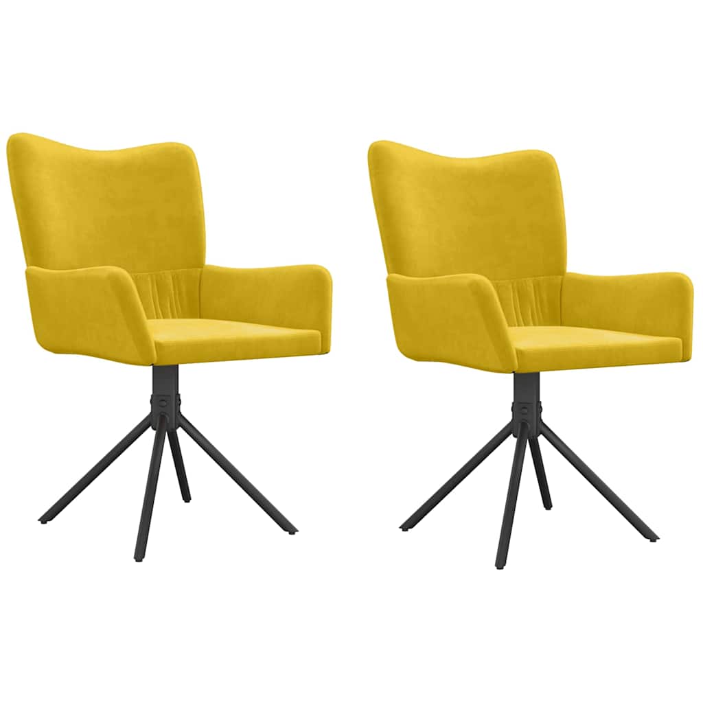 vidaXL Chaises de salle à manger pivotantes 2 pcs Velours Jaune