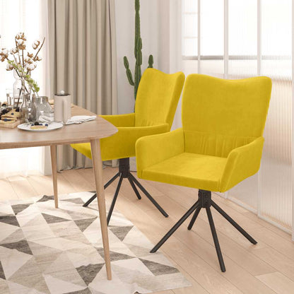 vidaXL Chaises de salle à manger pivotantes 2 pcs Velours Jaune