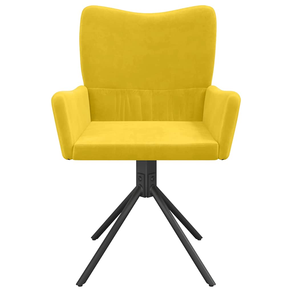 vidaXL Chaises de salle à manger pivotantes 2 pcs Velours Jaune