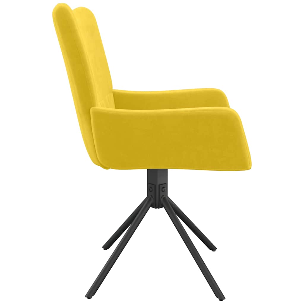 vidaXL Chaises de salle à manger pivotantes 2 pcs Velours Jaune