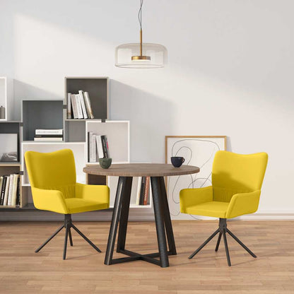vidaXL Chaises de salle à manger pivotantes 2 pcs Velours Jaune