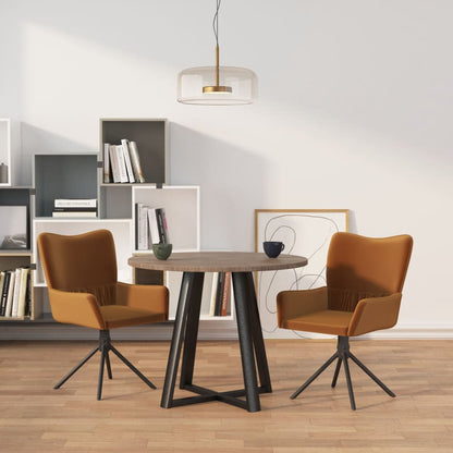 vidaXL Esszimmerstühle 2 Stk. Drehbar Braun Samt