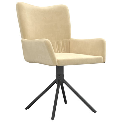 vidaXL Chaises de salle à manger pivotantes 2 pcs Crème Velours