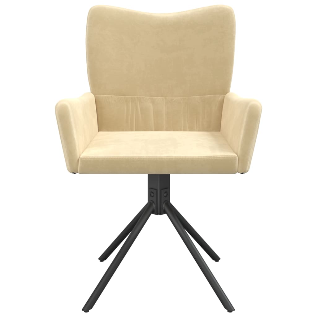 vidaXL Chaises de salle à manger pivotantes 2 pcs Crème Velours