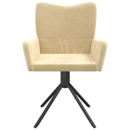 vidaXL Chaises de salle à manger pivotantes 2 pcs Crème Velours