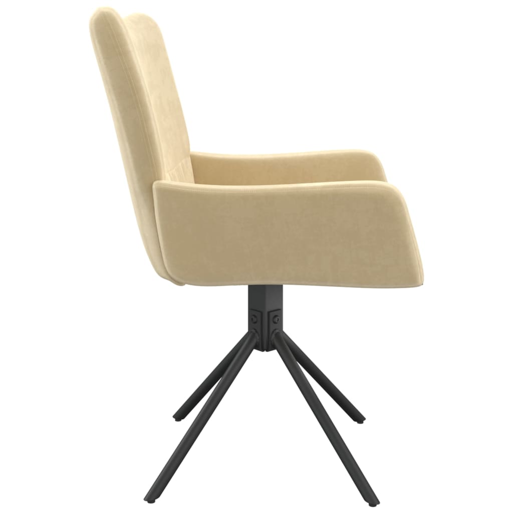 vidaXL Chaises de salle à manger pivotantes 2 pcs Crème Velours