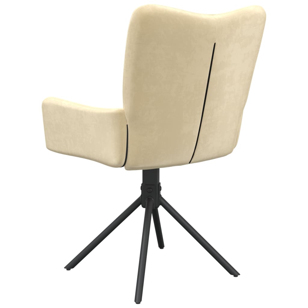 vidaXL Chaises de salle à manger pivotantes 2 pcs Crème Velours