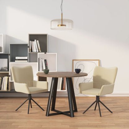 vidaXL Chaises de salle à manger pivotantes 2 pcs Crème Velours