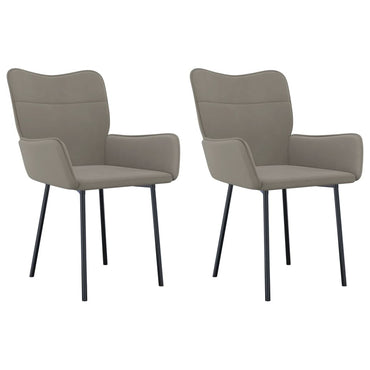 vidaXL Chaises de salle à manger 2 pcs Velours gris clair