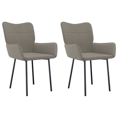 vidaXL Chaises de salle à manger 2 pcs Velours gris clair