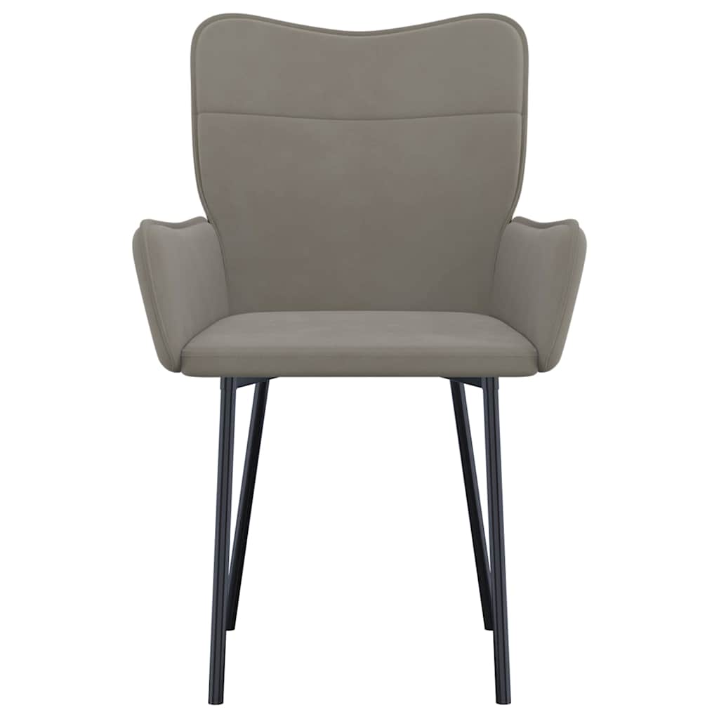 vidaXL Chaises de salle à manger 2 pcs Velours gris clair
