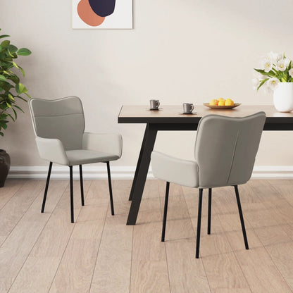 vidaXL Chaises de salle à manger 2 pcs Velours gris clair