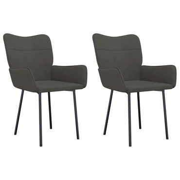 vidaXL Chaises de salle à manger 2 pcs Velours gris foncé