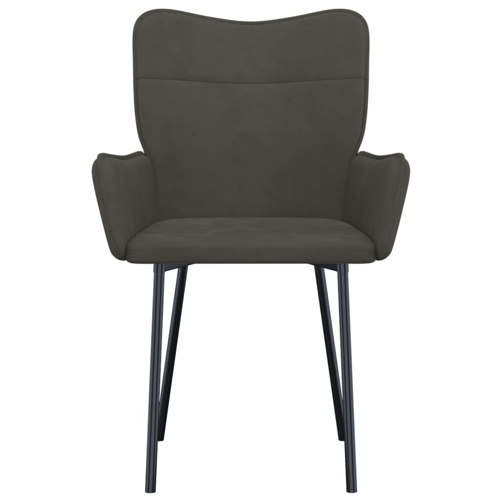 vidaXL Chaises de salle à manger 2 pcs Velours gris foncé