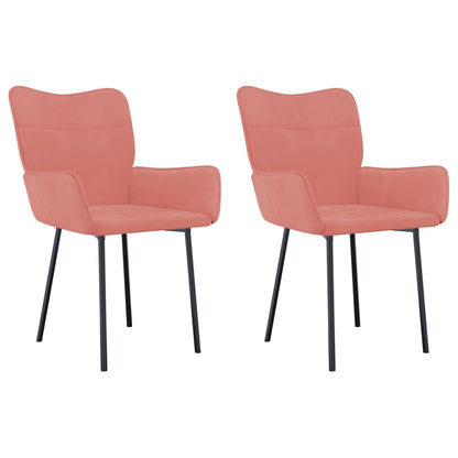 vidaXL Chaises de salle à manger 2 pcs Velours rose