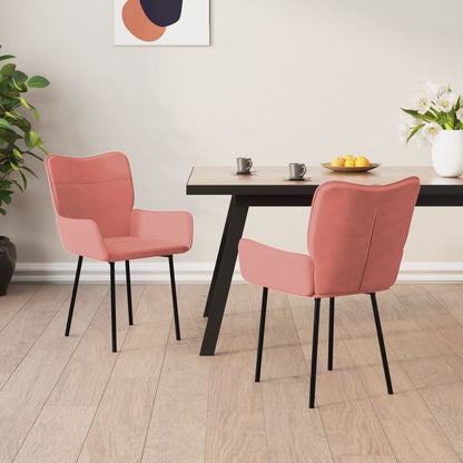 vidaXL Chaises de salle à manger 2 pcs Velours rose