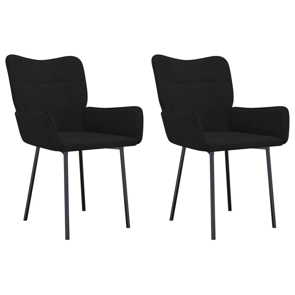 vidaXL Chaises de salle à manger 2 pcs Velours noir