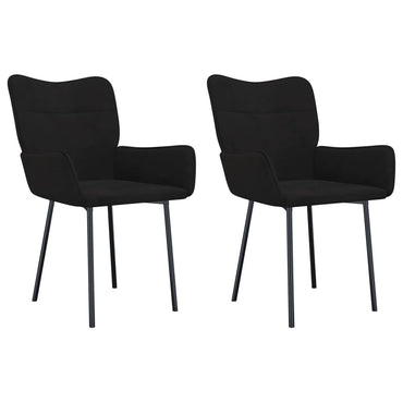 vidaXL Chaises de salle à manger 2 pcs Velours noir