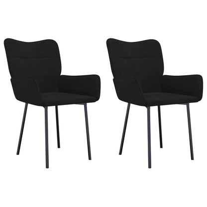 vidaXL Chaises de salle à manger 2 pcs Velours noir