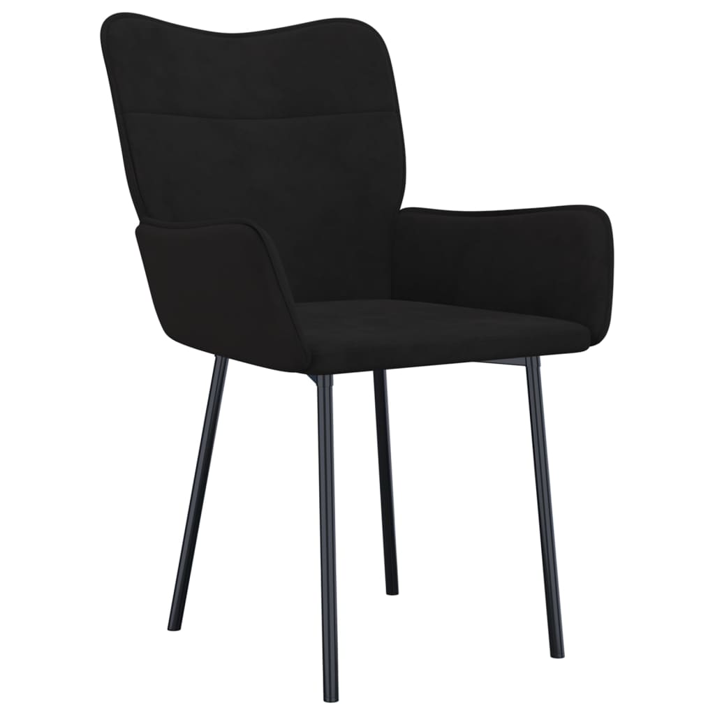 vidaXL Chaises de salle à manger 2 pcs Velours noir