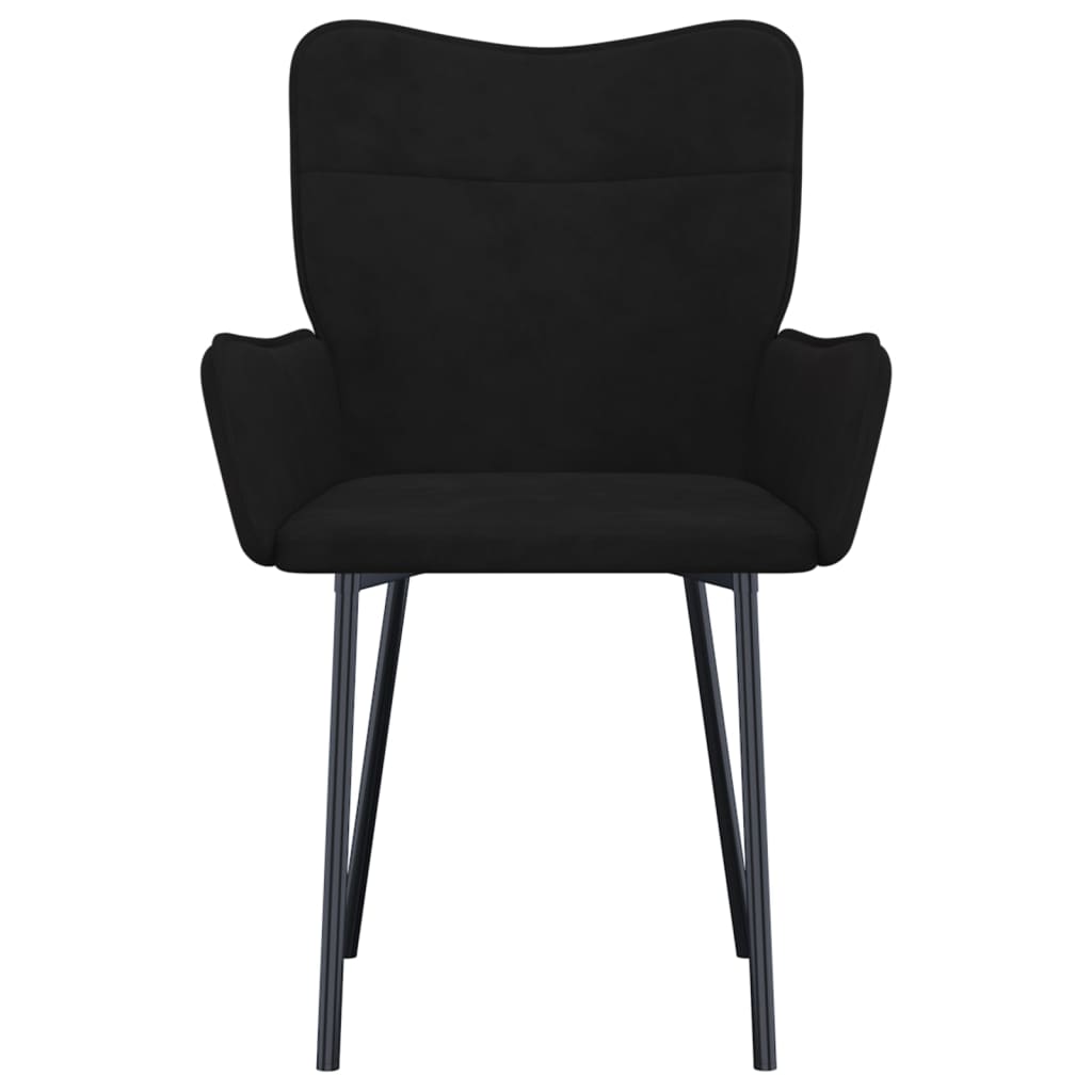 vidaXL Chaises de salle à manger 2 pcs Velours noir