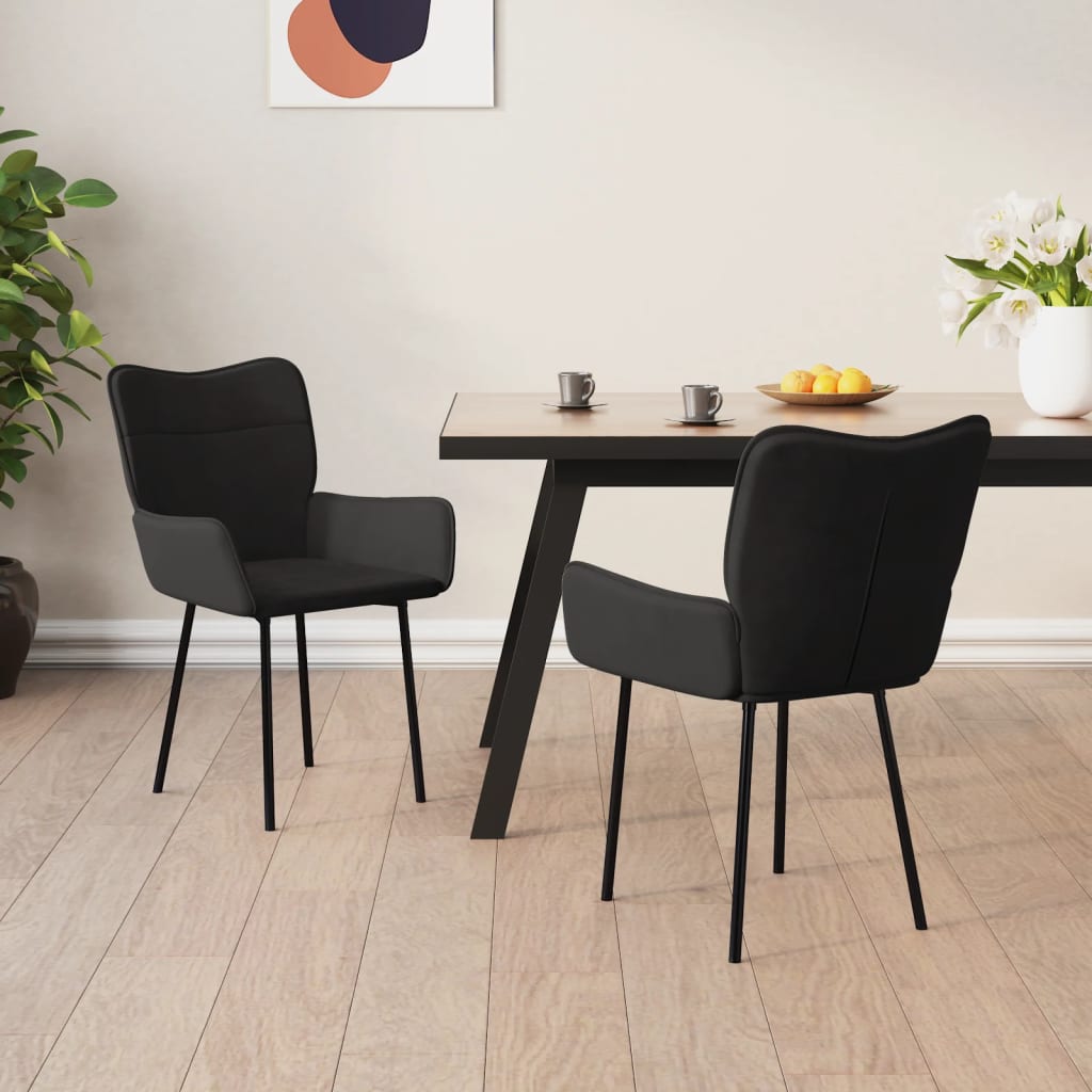 vidaXL Chaises de salle à manger 2 pcs Velours noir
