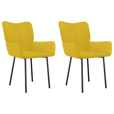 vidaXL Chaises de salle à manger 2 pcs Jaune Velours