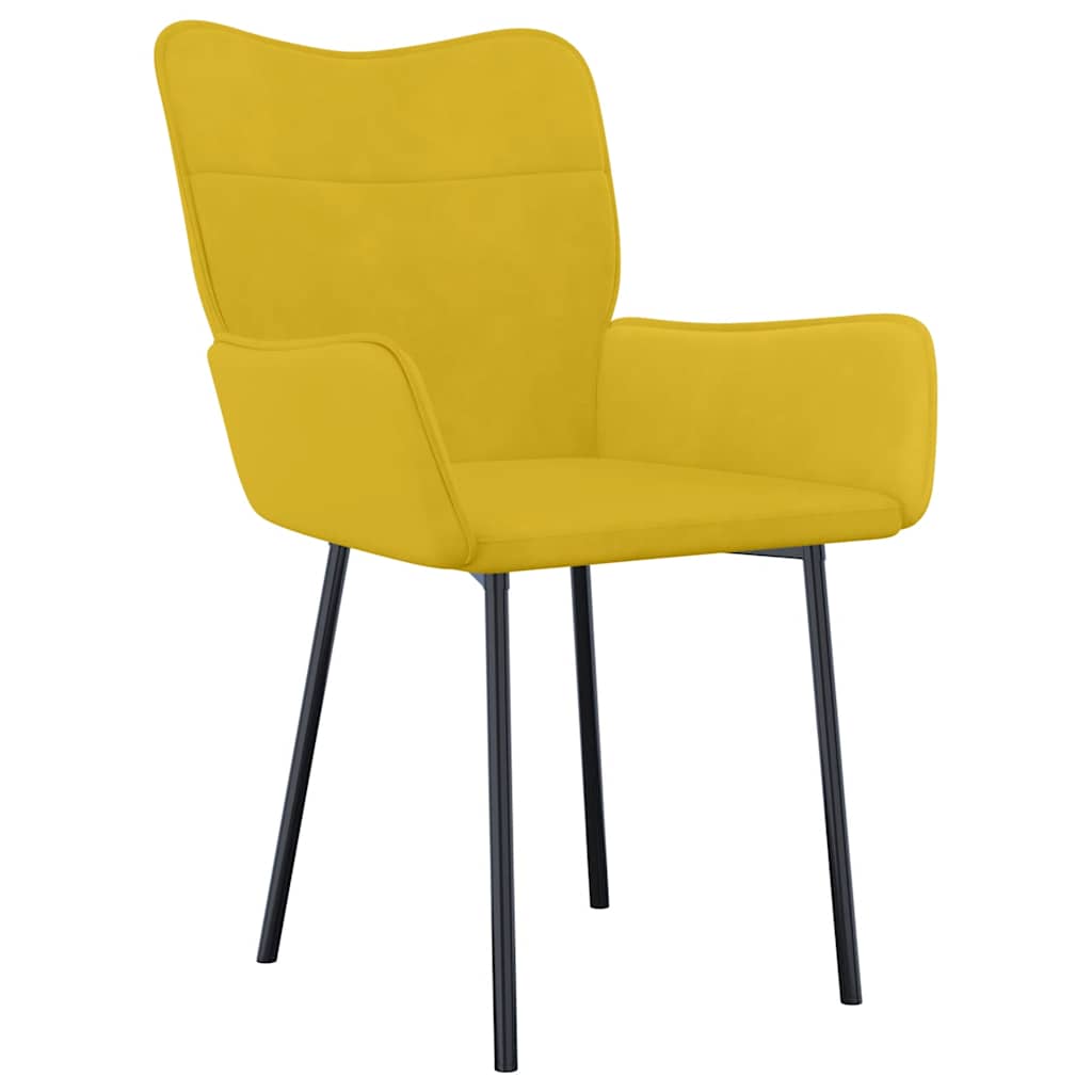 vidaXL Chaises de salle à manger 2 pcs Jaune Velours