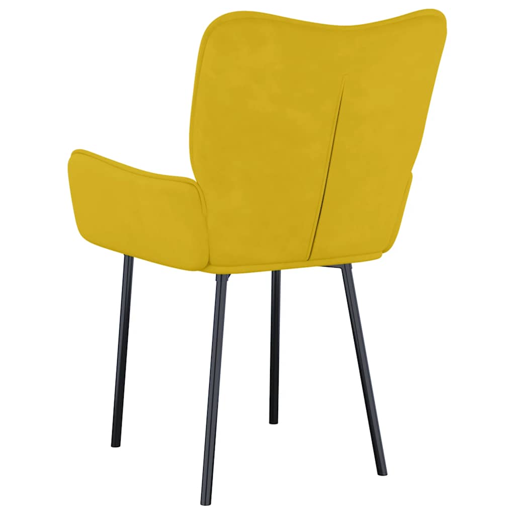vidaXL Chaises de salle à manger 2 pcs Jaune Velours