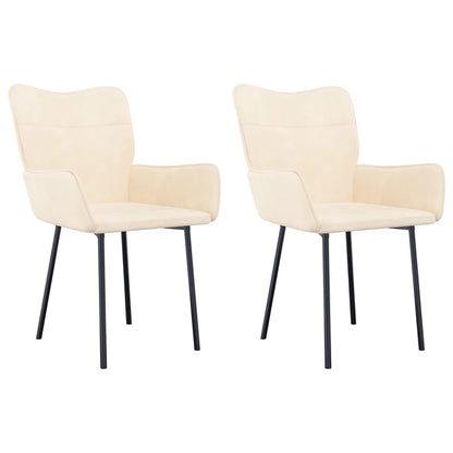vidaXL Chaises de salle à manger 2 pcs Crème Velours