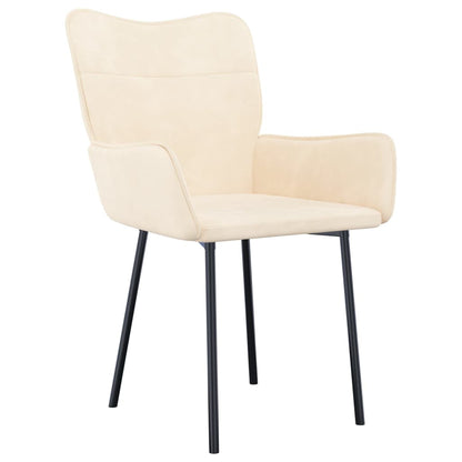 vidaXL Chaises de salle à manger 2 pcs Crème Velours