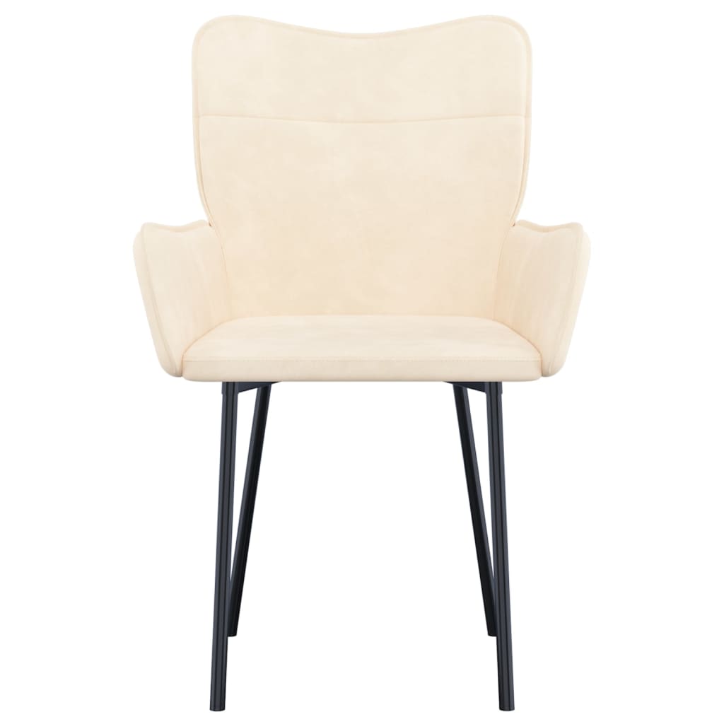 vidaXL Chaises de salle à manger 2 pcs Crème Velours