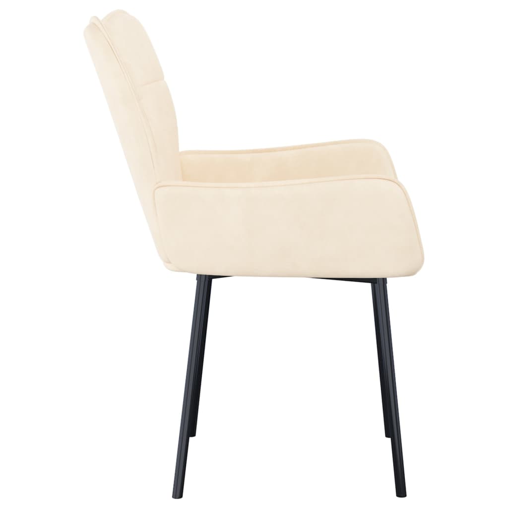 vidaXL Chaises de salle à manger 2 pcs Crème Velours