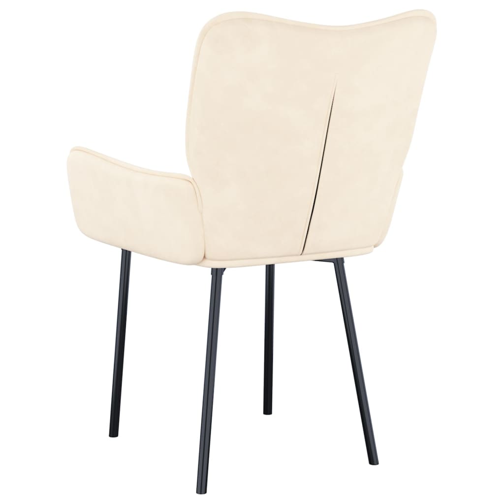 vidaXL Chaises de salle à manger 2 pcs Crème Velours