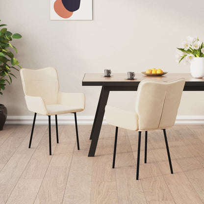 vidaXL Chaises de salle à manger 2 pcs Crème Velours