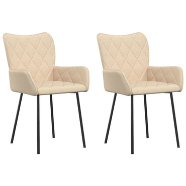 vidaXL Chaises de salle à manger 2 pcs Crème Tissu