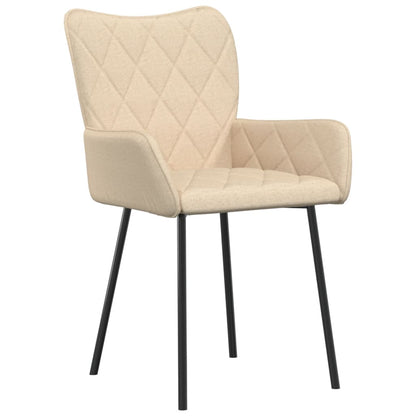 vidaXL Chaises de salle à manger 2 pcs Crème Tissu