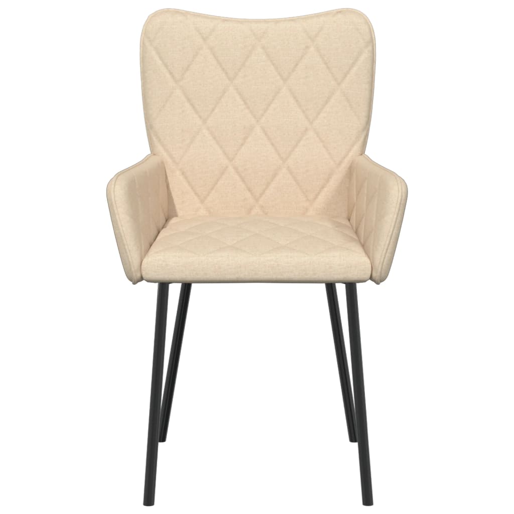 vidaXL Chaises de salle à manger 2 pcs Crème Tissu