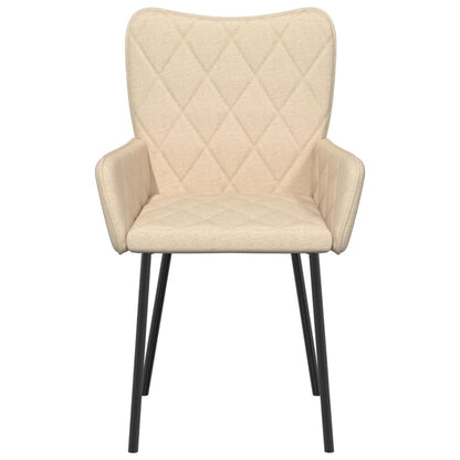 vidaXL Chaises de salle à manger 2 pcs Crème Tissu