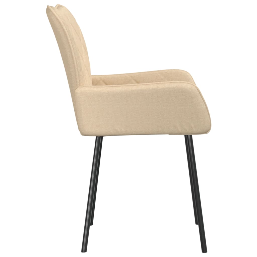 vidaXL Chaises de salle à manger 2 pcs Crème Tissu