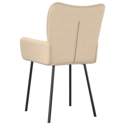 vidaXL Chaises de salle à manger 2 pcs Crème Tissu
