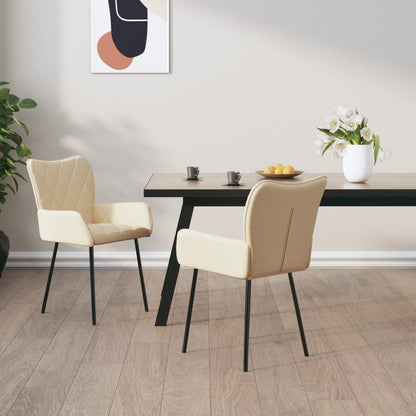 vidaXL Chaises de salle à manger 2 pcs Crème Tissu
