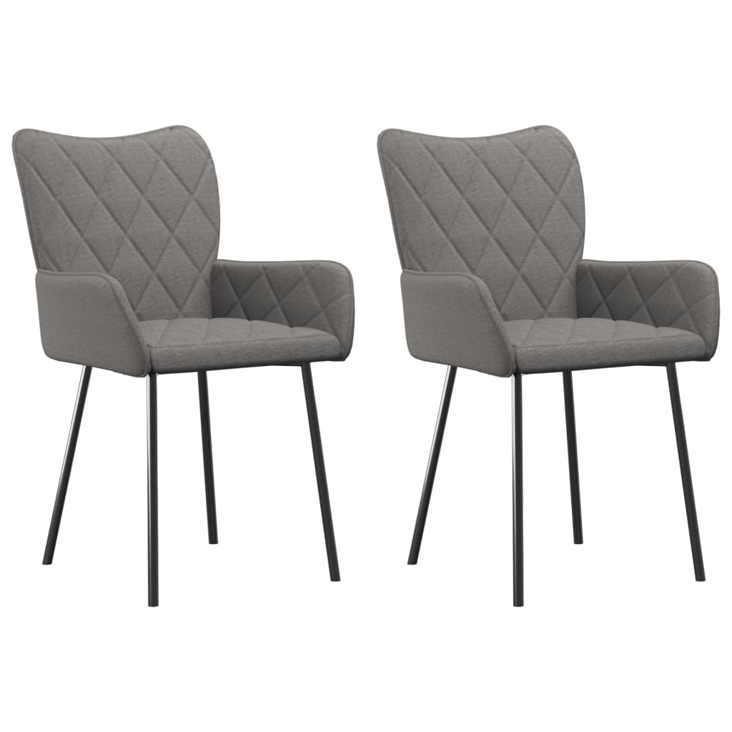 vidaXL Chaises de salle à manger 2 pcs Tissu Gris clair