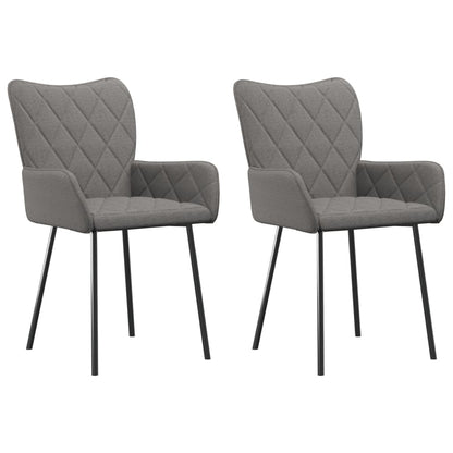 vidaXL Chaises de salle à manger 2 pcs Tissu Gris clair