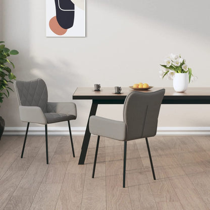 vidaXL Chaises de salle à manger 2 pcs Tissu Gris clair
