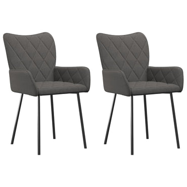 vidaXL Chaises de salle à manger 2 pcs Tissu gris foncé