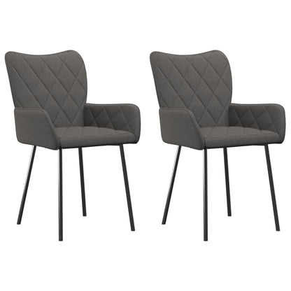 vidaXL Chaises de salle à manger 2 pcs Tissu gris foncé