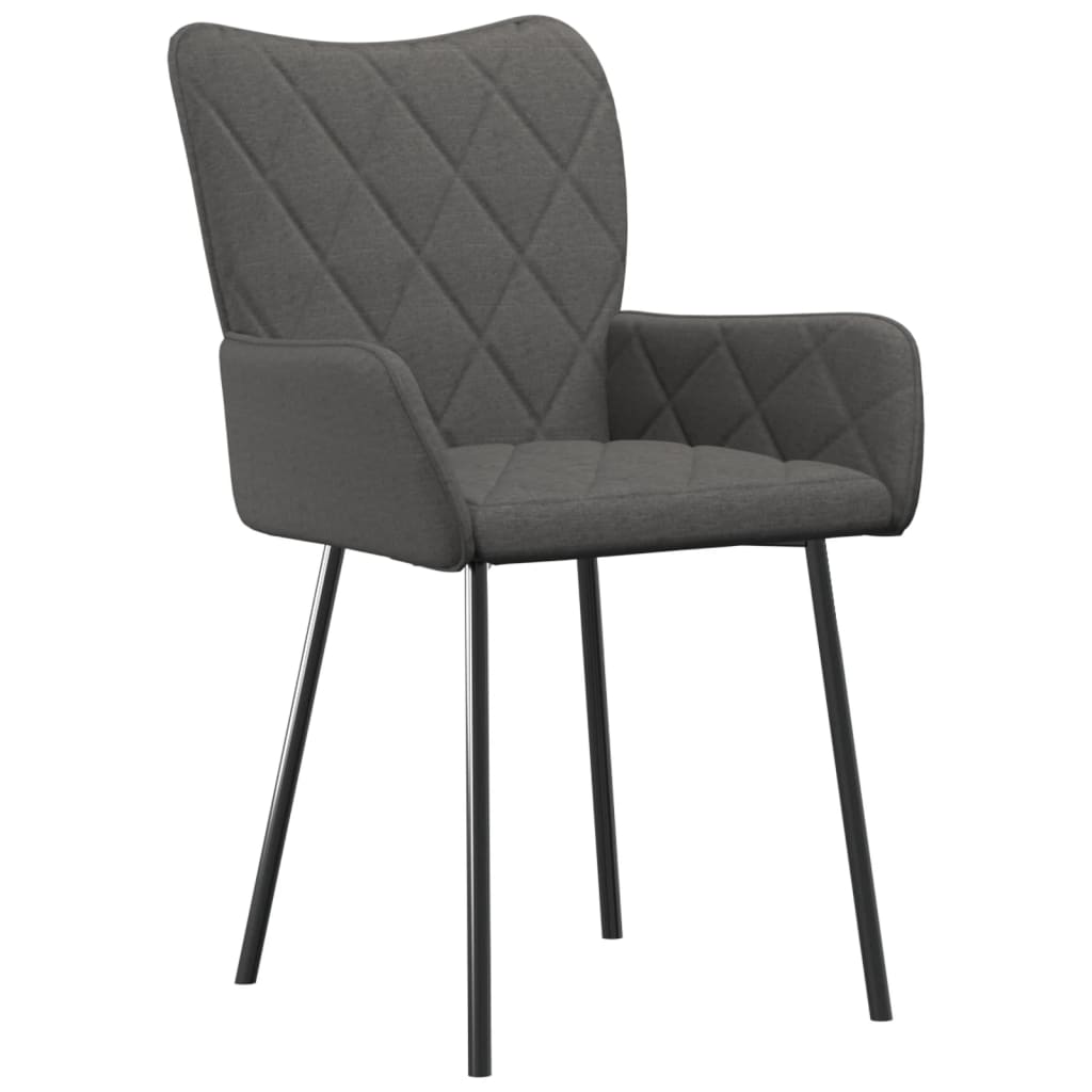 vidaXL Chaises de salle à manger 2 pcs Tissu gris foncé