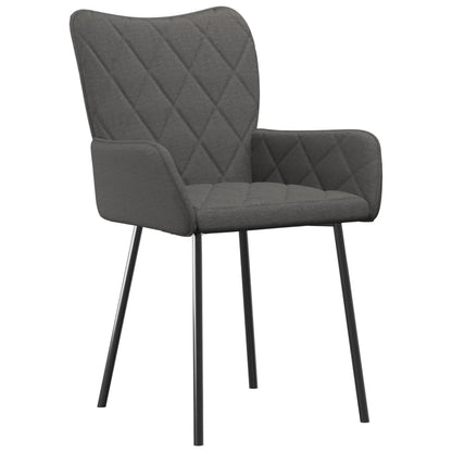 vidaXL Chaises de salle à manger 2 pcs Tissu gris foncé